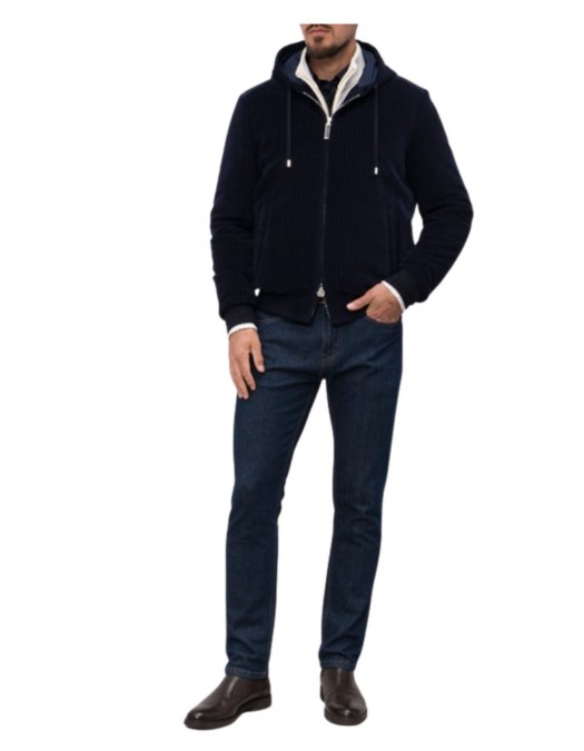 Jacheta STEFANO RICCI, Blue velvet jacket with cashmere - MZJ5300090CTC01T9005 Jacheta STEFANO RICCI, Blue velvet jacket with cashmere - MZJ5300090CTC01T9005