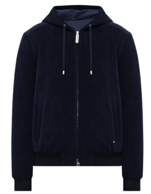 Jacheta STEFANO RICCI, Blue velvet jacket with cashmere