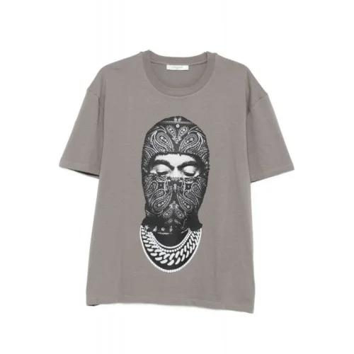 Tricou IH NOM UH NIT, Grey graphic-print T-shirt
