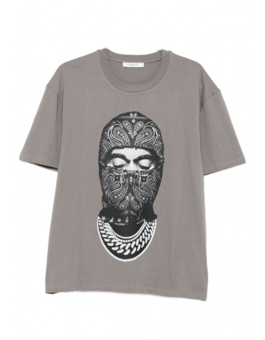 Tricou IH NOM UH NIT, Grey graphic-print T-shirt - NUW25231C48