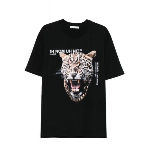 Tricou IH NOM UH NIT, Tiger Print in Front, Negru