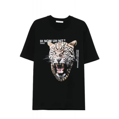 Tricou IH NOM UH NIT, Tiger Print in Front, Negru