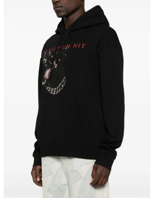 HANORAC IH NOM UH NIT, Black dog-print sweatshirt - NUW25251009