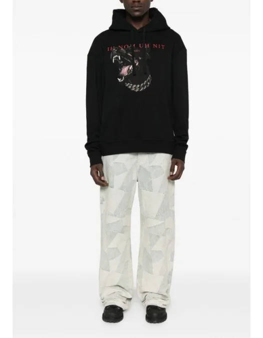 HANORAC IH NOM UH NIT, Black dog-print sweatshirt - NUW25251009