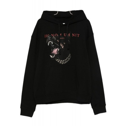 HANORAC IH NOM UH NIT, Black dog-print sweatshirt HANORAC IH NOM UH NIT, Black dog-print sweatshirt