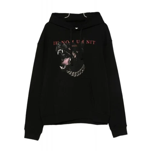 HANORAC IH NOM UH NIT, Black dog-print sweatshirt