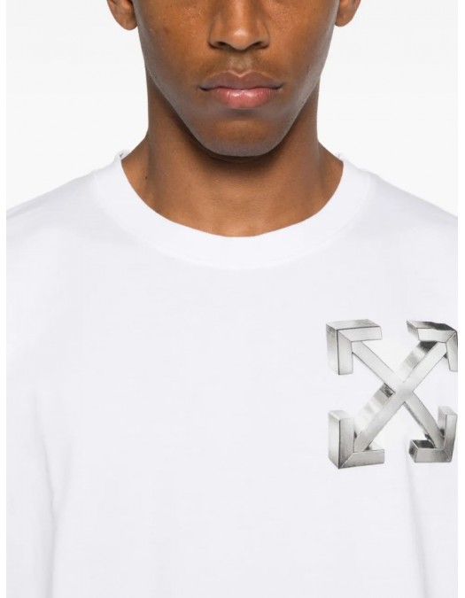 TRICOU OFF WHITE,Arrows-print T-shirt - OMAA027F25JER00A0172