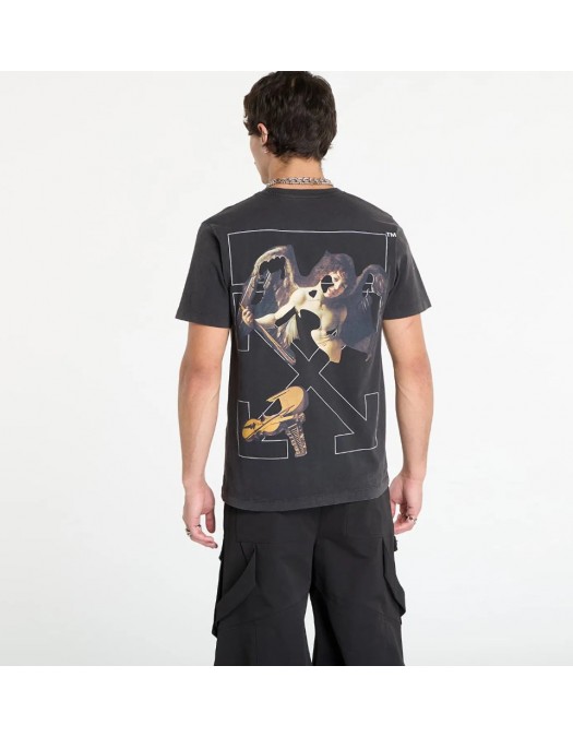 TRICOU OFF WHITE,Cupid Arrow Graphic Print Cotton T-shirt In Black - OMAA027F25JER00C1301 TRICOU OFF WHITE,Cupid Arrow Graphic Print Cotton T-shirt In Black - OMAA027F25JER00C1301