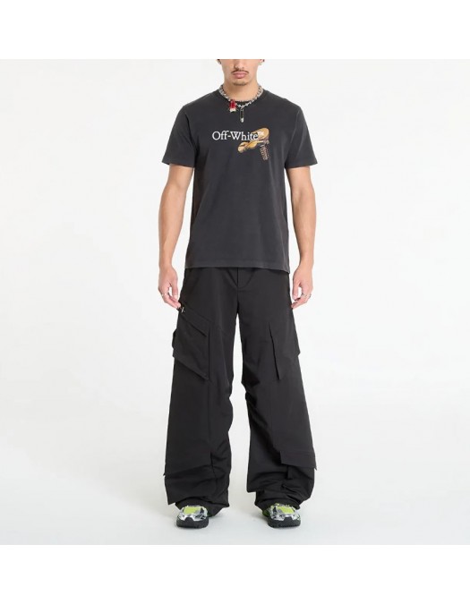 TRICOU OFF WHITE,Cupid Arrow Graphic Print Cotton T-shirt In Black - OMAA027F25JER00C1301 TRICOU OFF WHITE,Cupid Arrow Graphic Print Cotton T-shirt In Black - OMAA027F25JER00C1301