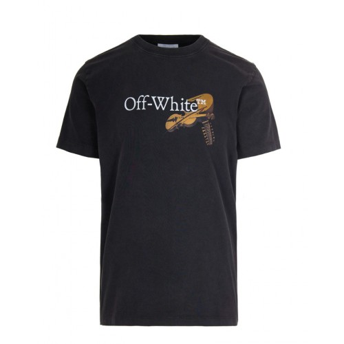TRICOU OFF WHITE,Cupid Arrow Graphic Print Cotton T-shirt In Black TRICOU OFF WHITE,Cupid Arrow Graphic Print Cotton T-shirt In Black