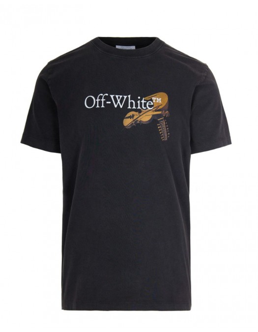 TRICOU OFF WHITE,Cupid Arrow Graphic Print Cotton T-shirt In Black - OMAA027F25JER00C1301 TRICOU OFF WHITE,Cupid Arrow Graphic Print Cotton T-shirt In Black - OMAA027F25JER00C1301