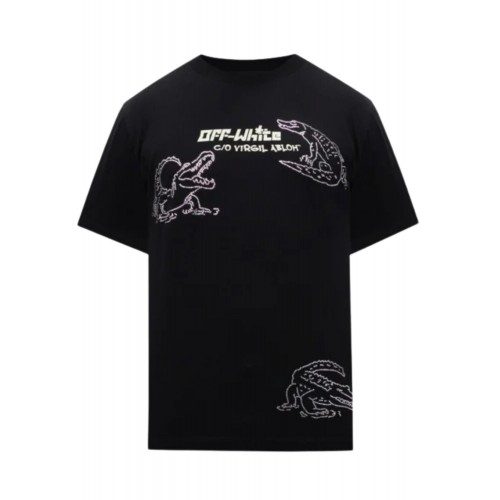 Tricou OFF WHITE, Crystals Insert, Black, Slim Fit Tricou OFF WHITE, Crystals Insert, Black, Slim Fit