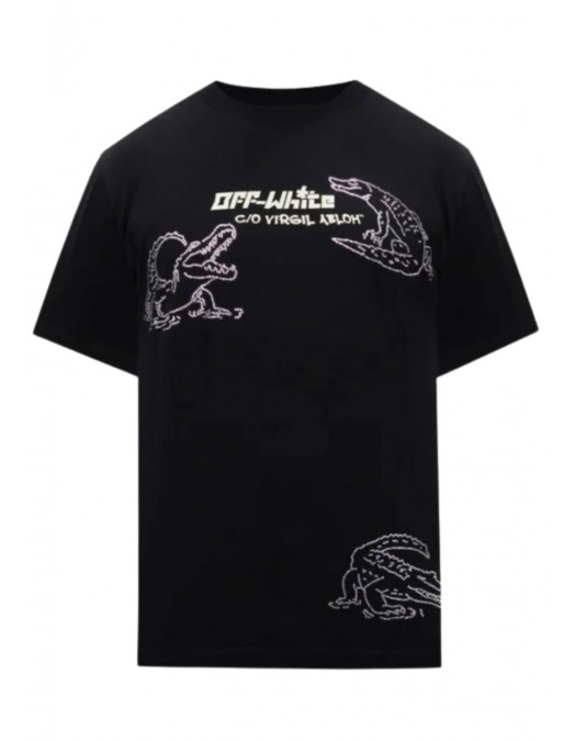 Tricou OFF WHITE, Crystals Insert, Black - OMAA027S25JER0041050 Tricou OFF WHITE, Crystals Insert, Black - OMAA027S25JER0041050