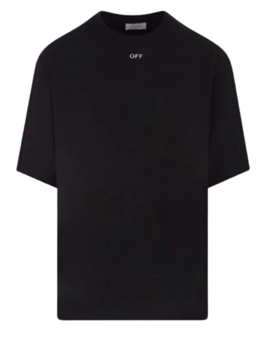 Tricou OFF WHITE, Print Double Moon, Negru - OMAA120F23JER0101001