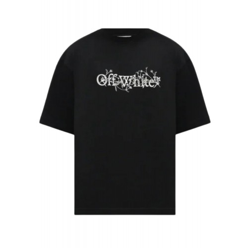 Tricou OFF WHITE, Flowers  Design, Black, Skate Fit Tricou OFF WHITE, Flowers  Design, Black, Skate Fit