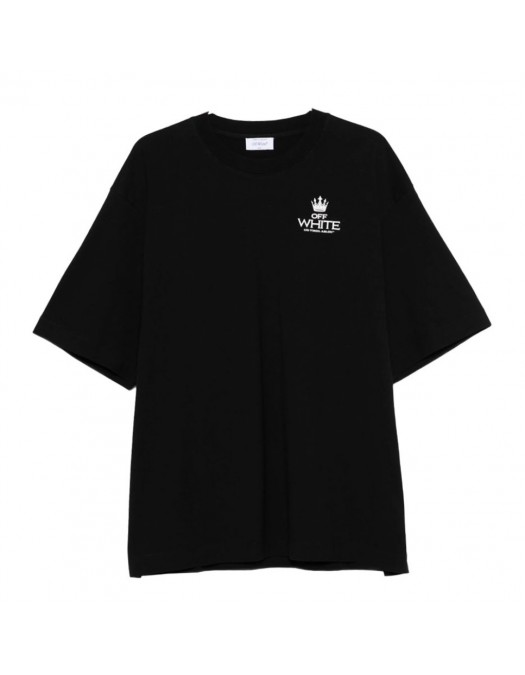 TRICOU OFF WHITE ,Barber Diagonal Skate Logo T-Shirt, Oversized - OMAA120F25JER0071001