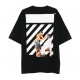 TRICOU OFF WHITE ,Barber Diagonal Skate Logo T-Shirt, Oversized - OMAA120F25JER0071001