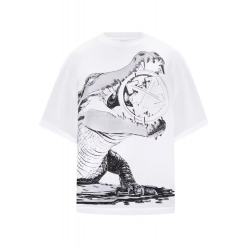 Tricou OFF WHITE, Big Croco Print, Oversized, White Tricou OFF WHITE, Big Croco Print, Oversized, White
