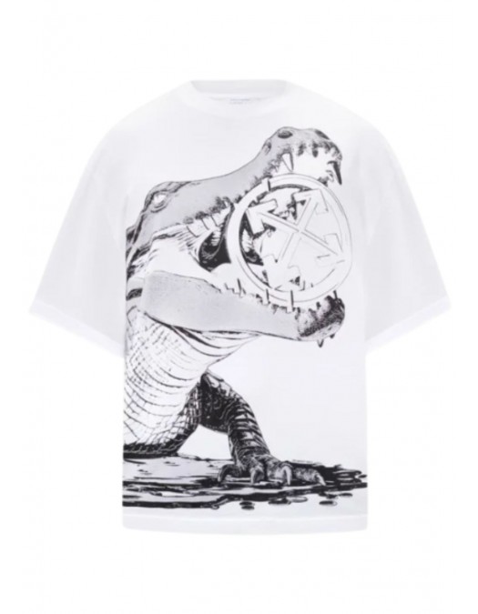 Tricou OFF WHITE, Big Croco Print, Oversized, White - OMAA120S25JER0050110 Tricou OFF WHITE, Big Croco Print, Oversized, White - OMAA120S25JER0050110