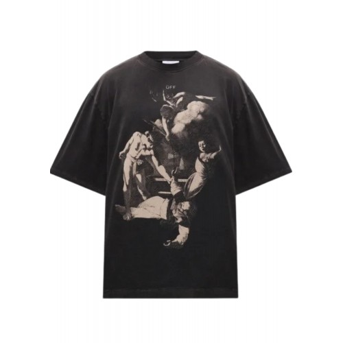 Tricou OFF WHITE, Martyrdom Printed, Men, Oversized, Dark Grey Tricou OFF WHITE, Martyrdom Printed, Men, Oversized, Dark Grey