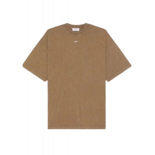 Tricou OFF WHITE, Graphic Print, Brown, Oversized Tricou OFF WHITE, Graphic Print, Brown, Oversized