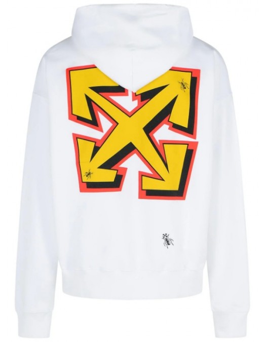 Hanorac OFF WHITE ,Logo Printed Drawstring Hoodie - OMBB085S25FLE00E0115 Hanorac OFF WHITE ,Logo Printed Drawstring Hoodie - OMBB085S25FLE00E0115
