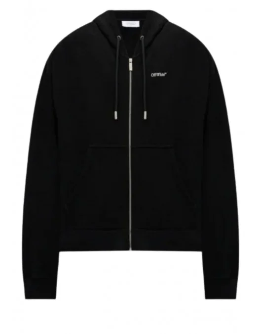 Hanorac OFF WHITE, Arrow Print, Black - OMBE015F24FLE0011001