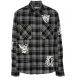 CAMASA OFF WHITE, Check Flannel, Butterfly Insert, Black - OMGE030F24FAB0011001