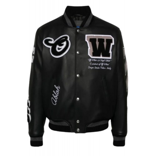 Jacheta OFF WHITE, Leather Jacket, OMJA122C99LEA0011010 Jacheta OFF WHITE, Leather Jacket, OMJA122C99LEA0011010