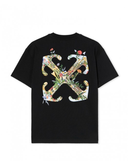 Tricou OFF WHITE,Arrow Glass Flower Regular Logo - OWAA089F25JER0011001