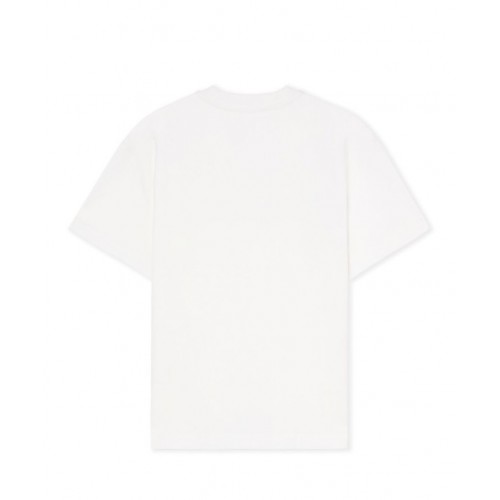 Tricou OFF WHITE, Floral embroidery cotton crew neck t-shirt,Rcegular Tricou OFF WHITE, Floral embroidery cotton crew neck t-shirt,Rcegular