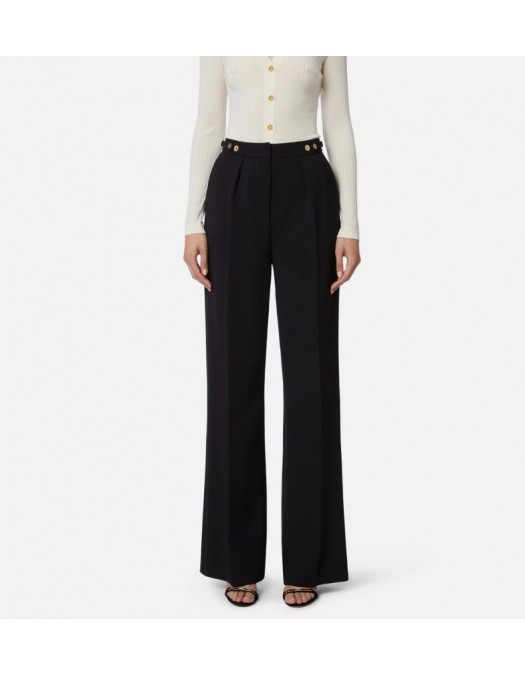 Pantaloni ELISABETTA FRANCHI,Trousers in crêpe fabric with jewel accessory - PA09956E2110