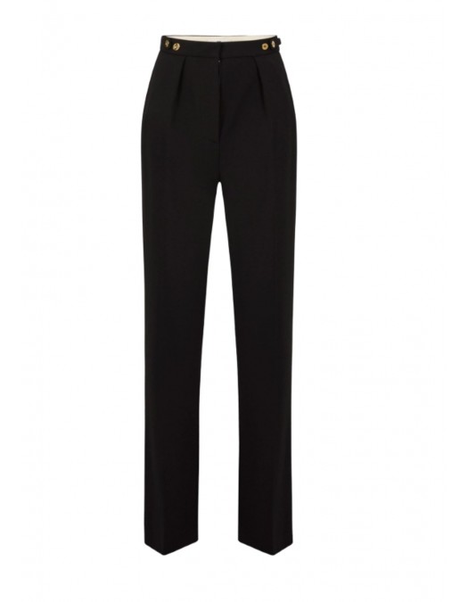 Pantaloni ELISABETTA FRANCHI,Trousers in crêpe fabric with jewel accessory - PA09956E2110