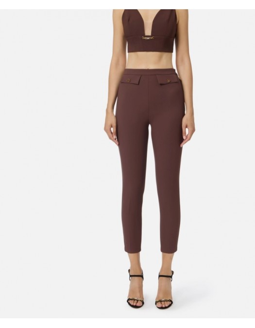 Pantaloni ELISABETTA FRANCHI, Double crêpe trousers - PA12056E2EA3