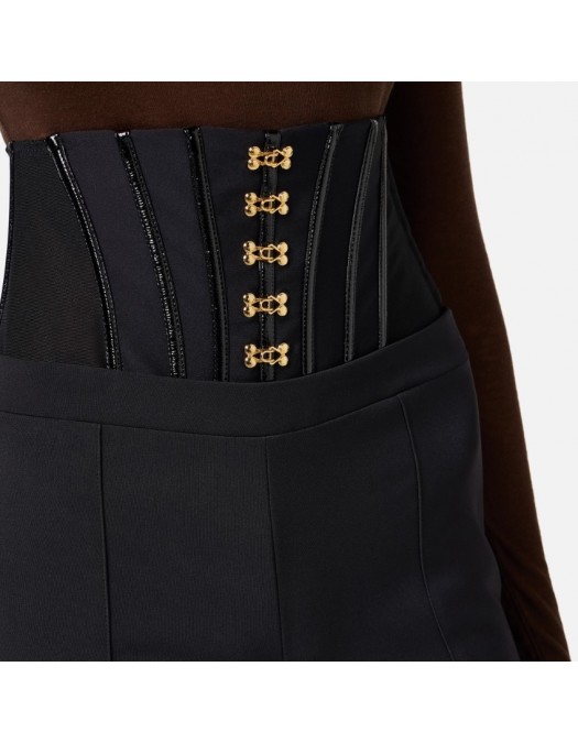Pantaloni ELISABETTA FRANCHI,Trousers in lightweight crêpe fabric with jewel clasps - PA13257E2110