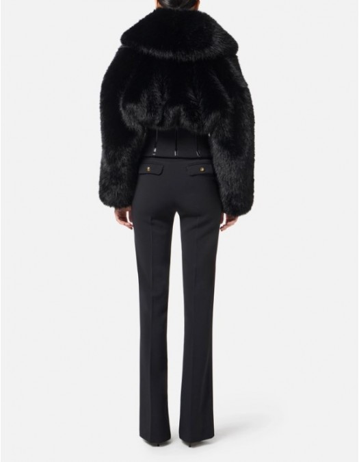 Pantaloni ELISABETTA FRANCHI,Trousers in lightweight crêpe fabric with jewel chain - PA14157E2110