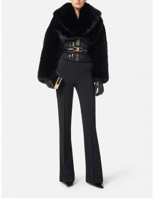 Pantaloni ELISABETTA FRANCHI,Trousers in lightweight crêpe fabric with jewel chain - PA14157E2110