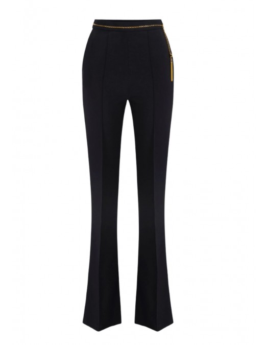 Pantaloni ELISABETTA FRANCHI,Trousers in lightweight crêpe fabric with jewel chain - PA14157E2110