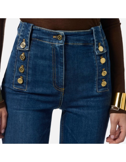 Jeans ELISABETTA FRANCHI, Palazzo jeans with buttons, Regular fit - PJ02D56E1104 Jeans ELISABETTA FRANCHI, Palazzo jeans with buttons, Regular fit - PJ02D56E1104