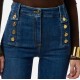 Jeans ELISABETTA FRANCHI, Palazzo jeans with buttons, Regular fit - PJ02D56E1104 Jeans ELISABETTA FRANCHI, Palazzo jeans with buttons, Regular fit - PJ02D56E1104