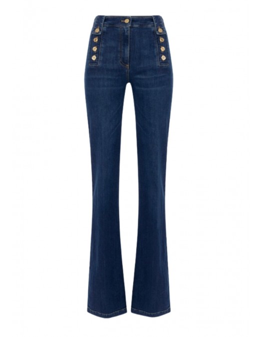 Jeans ELISABETTA FRANCHI, Palazzo jeans with buttons, Regular fit - PJ02D56E1104 Jeans ELISABETTA FRANCHI, Palazzo jeans with buttons, Regular fit - PJ02D56E1104