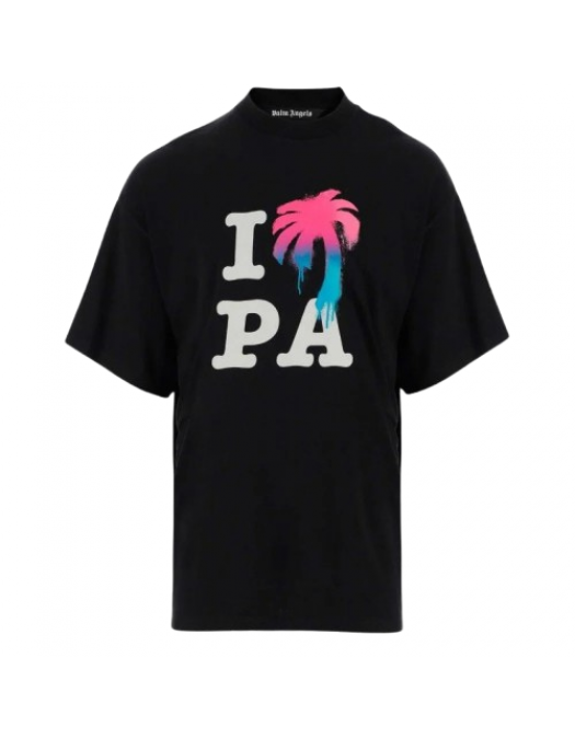 Tricou PALM ANGELS, Print Frontal Palmier, Black - PMAA066S23JER0021084 Tricou PALM ANGELS, Print Frontal Palmier, Black - PMAA066S23JER0021084