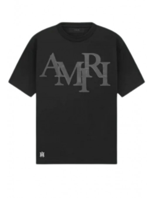 TRICOU AMIRI, Staggered Logo Tee, Black - PS24MJL015BLACK TRICOU AMIRI, Staggered Logo Tee, Black - PS24MJL015BLACK