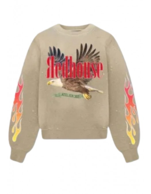 Hanorac Redhouse, Eagle Print, Oversized, Sand Beige - RHSW62