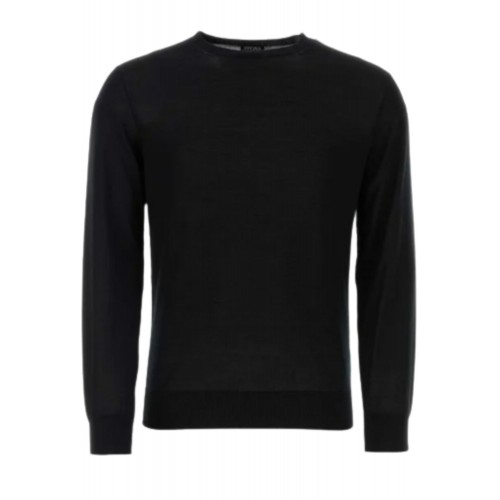 Pulover Zegna, Wool, Black, RUEM00A8110K09 Pulover Zegna, Wool, Black, RUEM00A8110K09