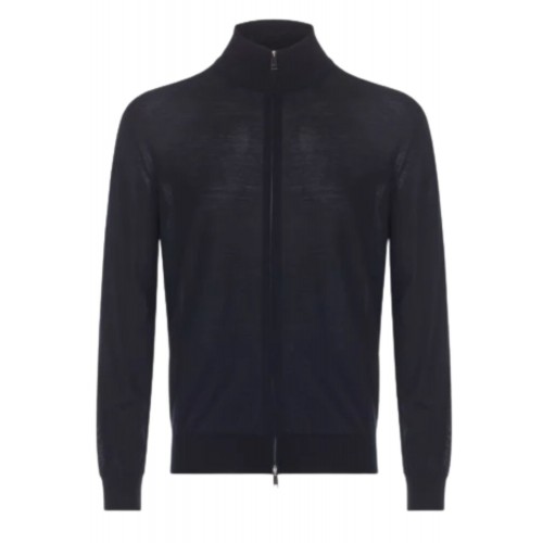 Pulover Zegna, Wool, Zip Detail, Navy Blue Pulover Zegna, Wool, Zip Detail, Navy Blue