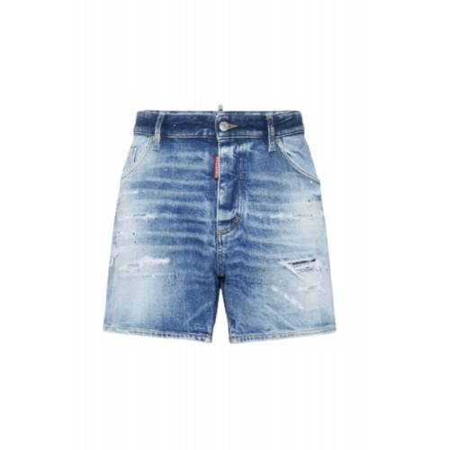Pantaloni scurti DSQUARED2, Light Scarface Wash Bro Jean, Blue Pantaloni scurti DSQUARED2, Light Scarface Wash Bro Jean, Blue