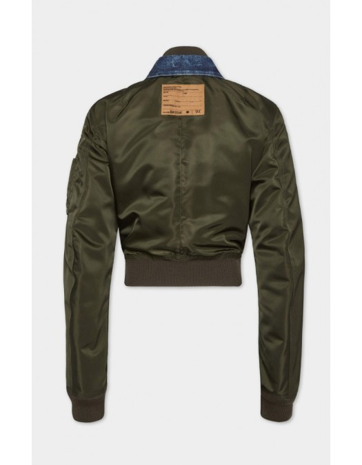 Jacheta DSQUARED2, Dark Aviator Hybrid Jean Jacket - S72AM1106D30011470 Jacheta DSQUARED2, Dark Aviator Hybrid Jean Jacket - S72AM1106D30011470
