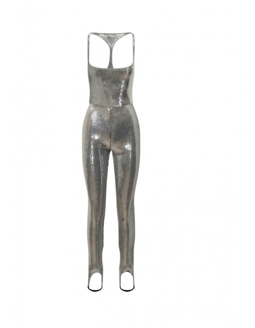 Salopeta DSQUARED2,Silver Sequin Jumpsuit - S72FP0127D35378906 Salopeta DSQUARED2,Silver Sequin Jumpsuit - S72FP0127D35378906