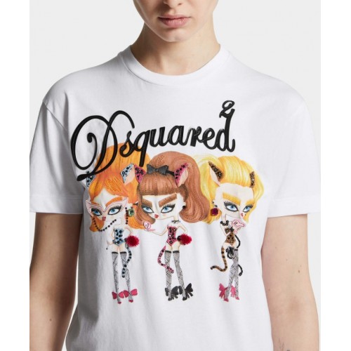 Tricou DSQUARED2,Just Right Fit Rhinestone T-shirt Tricou DSQUARED2,Just Right Fit Rhinestone T-shirt